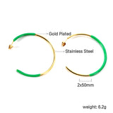 Pink & Blue & Green Circle Open Earrings 2*50mm