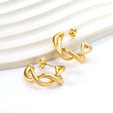 Twisted Semicircle Open Earrings 8*24mm