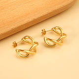 Twisted Semicircle Open Earrings 8*24mm