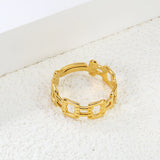 New double-layered stainless steel chain shape band ring