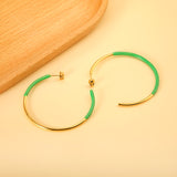 Pink & Blue & Green Circle Open Earrings 2*50mm