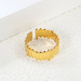 New irregular rectangular cut open end ring