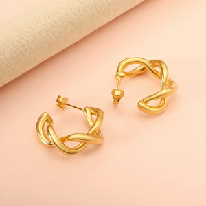 Twisted Semicircle Open Earrings 8*24mm