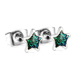 Star with Blue Cutout Stud Earrings