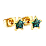 Star with Blue Cutout Stud Earrings