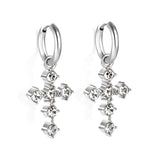 2024 New Year Fashion with Cross White Diamond Earrings