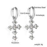 2024 New Year Fashion with Cross White Diamond Earrings