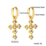 2024 New Year Fashion with Cross White Diamond Earrings