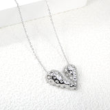 24*21mm Heart with Pitted Face Pendant Necklace 0.3 Cross Chain 40+5cm+6mm Round End Plate Steel Color/Golden Color