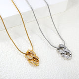 10*20mm Diamond Clasp Pendant Necklace 1.2mm Round Snake 40+5cm+6mm Round Plaque Steel color/golden