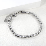 5mm Dan S Chain Bracelet 18+3cm+6mm Round Tail Tag Steel/Golden