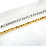 5mm Dan S Chain Bracelet 18+3cm+6mm Round Tail Tag Steel/Golden