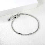 2.0mm/2.4mm Square Snake Bone Bracelet 18+3cm+6mm Round Tail Plaque Steel/Golden