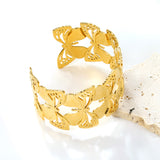 34.7mm wide open soft bracelet gold color