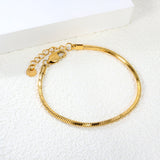 2.0mm/2.4mm Square Snake Bone Bracelet 18+3cm+6mm Round Tail Plaque Steel/Golden