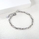 Wide 3.8mm Twisted Stick Bracelet 18+3cm+6mm Round Tail Tag Steel/Golden