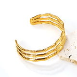 3.6*18mm wide open soft bracelet gold color