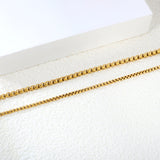 Wide 2mm/3mm Square Pearl Bracelet 18+3cm+6mm Round Tail Plaque Gold Color