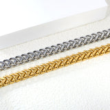 W 6mm Chain Bracelet 18+3cm+6mm Round End Tag Steel/Gold