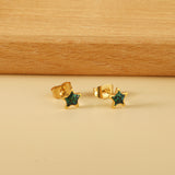 Star with Blue Cutout Stud Earrings