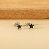 Star with Blue Cutout Stud Earrings