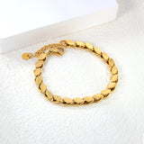 W6.3mm*Th4.2mm Chain Bracelet 18+3cm+6mm Round End Plaque Gold Color