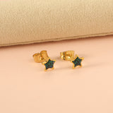 Star with Blue Cutout Stud Earrings