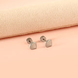 12 pairs shell shape screw-in earrings steel color