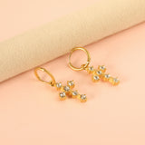 2024 New Year Fashion with Cross White Diamond Earrings