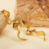 Irregular Line Earrings 17.5mm*5cm Gold Color