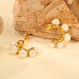 23mm C-shaped with 4 (4, 5, 6mm) large and small bead ear clips Gold color