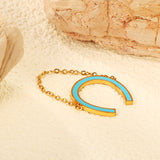 18mm N-Shape with Blue Drip Soft Ring Gold