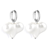 2024 New Year Fashion Various Irregular Shape White Pearl Earrings