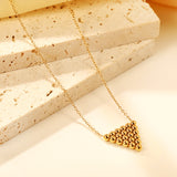 17.8*15.7mm Triangle Steel Bead Pendant Necklace 45+5cm