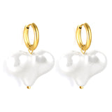 2024 New Year Fashion Various Irregular Shape White Pearl Earrings