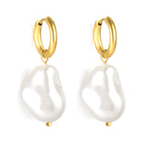 2024 New Year Fashion Various Irregular Shape White Pearl Earrings