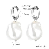 2024 New Year Fashion Various Irregular Shape White Pearl Earrings