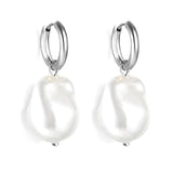 2024 New Year Fashion Various Irregular Shape White Pearl Earrings