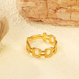 New double-layered stainless steel chain shape band ring