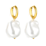 2024 New Year Fashion Various Irregular Shape White Pearl Earrings