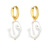 2024 New Year Fashion Various Irregular Shape White Pearl Earrings