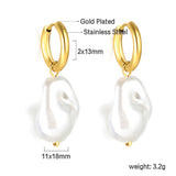 2024 New Year Fashion Various Irregular Shape White Pearl Earrings