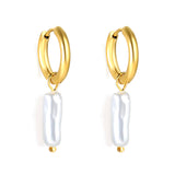 2024 New Year Fashion Various Irregular Shape White Pearl Earrings