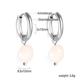 2024 New Year Fashion 3 Colors Natural Stone Stud Earrings