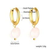 2024 New Year Fashion 3 Colors Natural Stone Stud Earrings