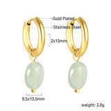 2024 New Year Fashion 3 Colors Natural Stone Stud Earrings