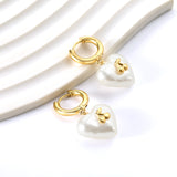 2024 New Year's Fashion Heart Shaped White Pearl + Cherry Stud Earrings