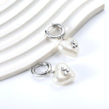 2024 New Year's Fashion Heart Shaped White Pearl + Cherry Stud Earrings