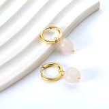 2024 New Year Fashion 3 Colors Natural Stone Stud Earrings