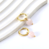 2024 New Year Fashion 3 Colors Natural Stone Stud Earrings